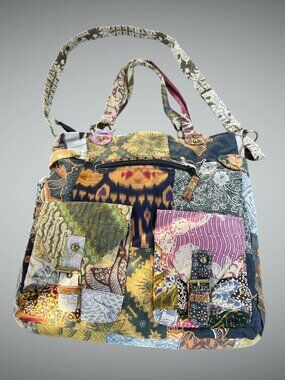 Vintage Bohemian Festival Patchwork Batik Satchel Handmade in Indonesia